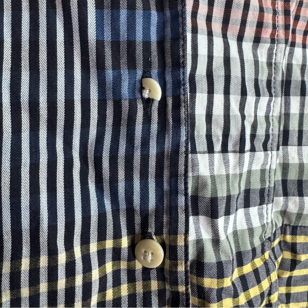 Ilana Kohn Plaid Patchwork Button Front Shirt Xs … - image 8